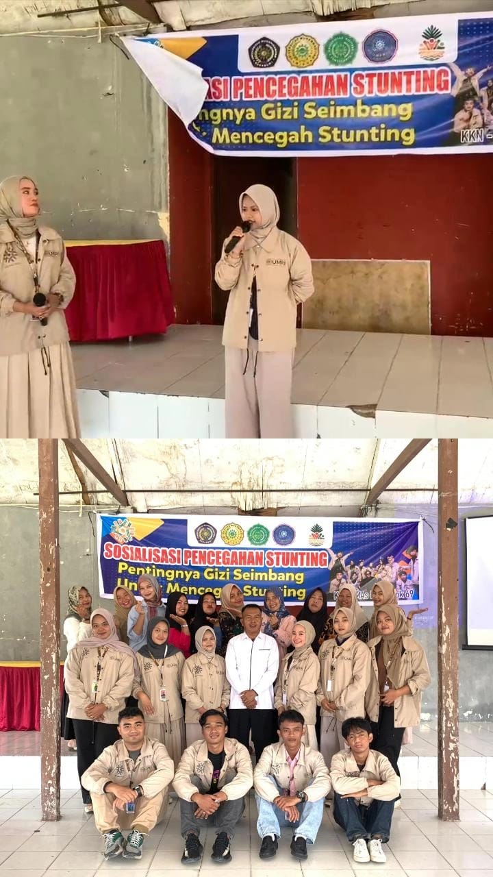 Mahasiswa KKN-MAS Universitas Muhammadiyah Riau Kelompok 69Gelar Sosialisasi Pencegahan Stunting di Balai Desa Keranji Guguh