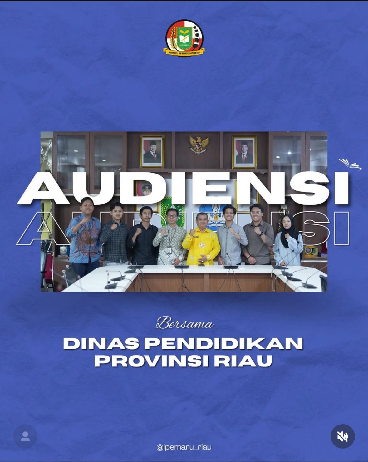 Ikatan Pelajar Mahasiswa Pekanbaru (IPEMARU) melakukan audiensi bersama Dinas Pendidikan Provinsi Riau